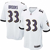 Nike Men & Women & Youth Ravens #33 Brooks White Team Color Game Jersey,baseball caps,new era cap wholesale,wholesale hats